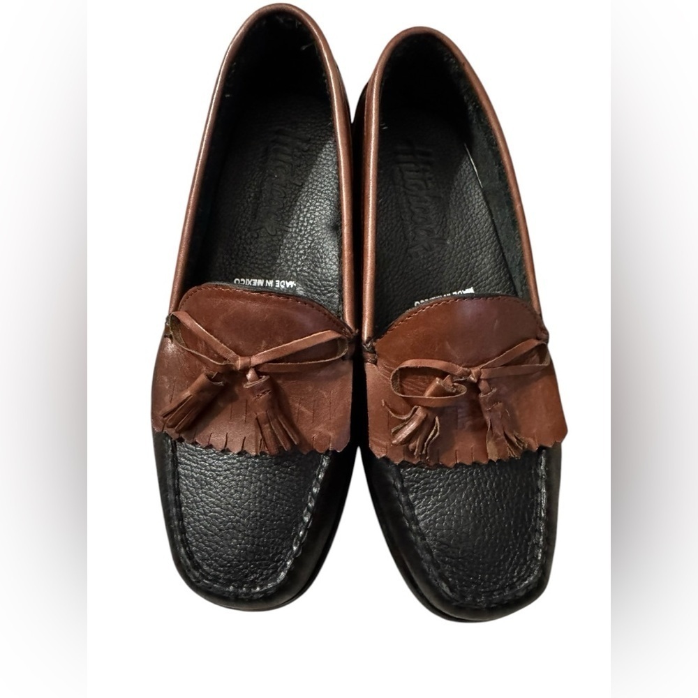 Hitchcock Black/Brown XD Tassel Loafer #279 size 7.5 width 6E-extra extra wide